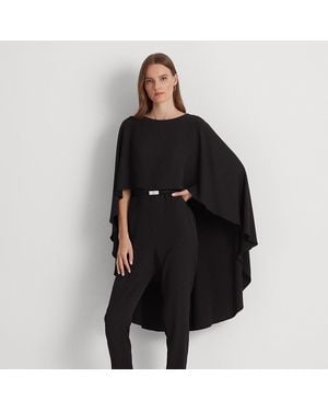 Ralph Lauren Ralph Lauren Belted Cape Georgette Jumpsuit - Black