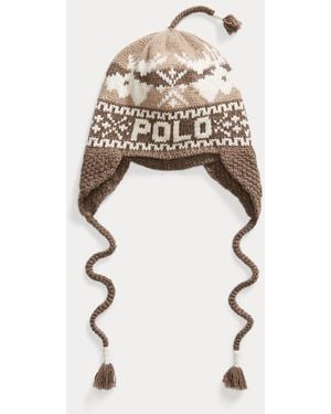 Polo Ralph Lauren Jacquard-knit Wool Earflap Hat - White