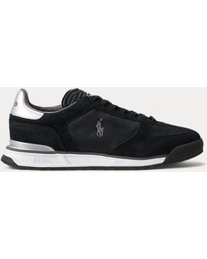 Ralph Lauren Sneaker Varick in camoscio e Oxford - Nero