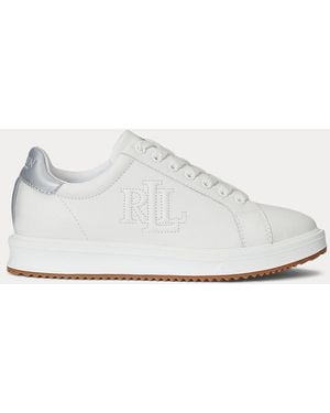 Ralph Lauren Ledersneaker Ainsley Mit Metallic-Besatz - Weiß