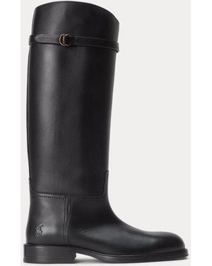 Polo Ralph Lauren Calfskin Tall Riding Boot - Black