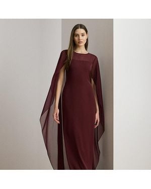 Ralph Lauren Ralph Lauren Cape Georgette Gown - Red