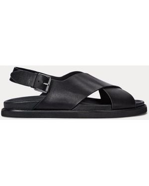 Ralph Lauren Zane Leather Sandal - Black