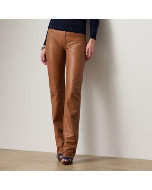 Ralph Lauren Scottie Lambskin Trousers - Brown