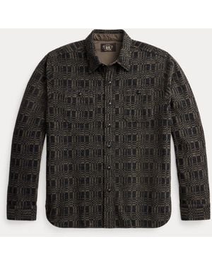 RRL Jacquard-Knit Wool-Blend Workshirt - Black