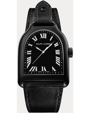 Ralph Lauren Groot Stalen Horloge Zwarte Afwerking