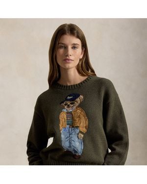 Polo Ralph Lauren Polo Bear Cotton Crewneck Jumper - Green