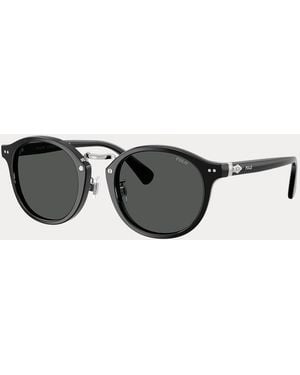 Polo Ralph Lauren Heritage Pen-Hinge Round Sunglasses - Grey