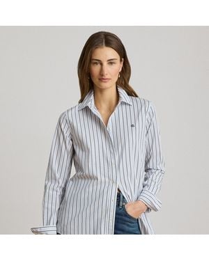 Ralph Lauren Classic Fit Striped Broadcloth Shirt - Grey
