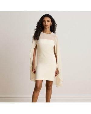 Ralph Lauren Cape-Cocktailkleid Aus Georgette - Natur