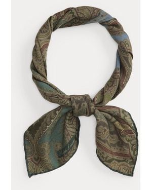 Ralph Lauren Ralph Lauren Paisley Cashmere-Silk Neckerchief - Green