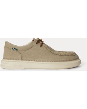 Ralph Lauren Rlite Washed Canvas Moc-Toe Shoe - Natural