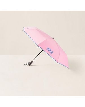 Ralph Lauren Iconische Opvouwbare Polo Paraplu - Roze