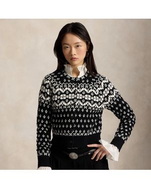 Ralph Lauren Fair Isle Wool-Blend Cardigan - Black