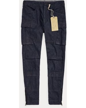 RRL Stretch Skinny Denim Cargo Trouser - Blue
