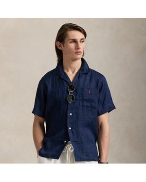 Ralph Lauren Classic Fit Linen Camp Shirt - Blue