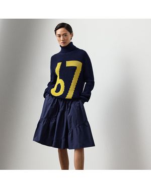 Ralph Lauren Kyle Featherweight Taffeta Skirt - Blue