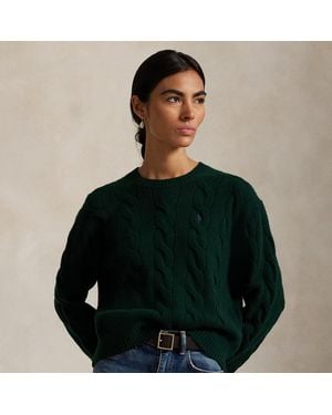 Polo Ralph Lauren Woll-Kaschmir-Pullover Mit Zopfmuster - Grün