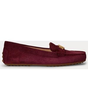 Ralph Lauren Barnsbury Suede Loafer - Red