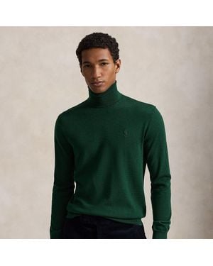 Ralph Lauren Washable Wool Turtleneck Sweater - Green
