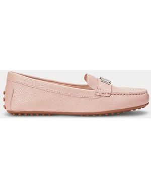 Ralph Lauren Mocassins Barnsbury En Cuir Chagrin - Rose