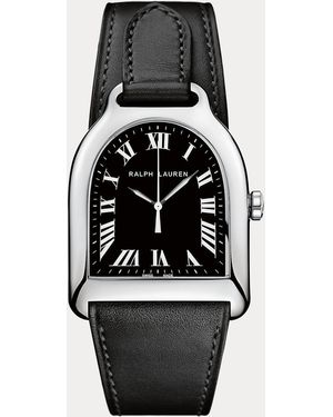 Ralph Lauren Reloj Mediano Con Esfera Negra De Acero - Negro