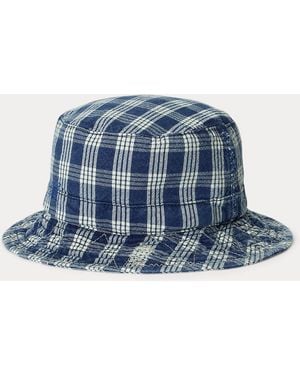 Polo Ralph Lauren Plaid Oxford Bucket Hat - Blue