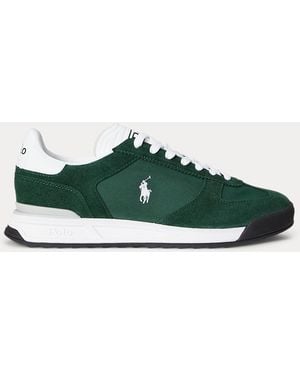 Ralph Lauren Varick Suede & Oxford Trainer - Green