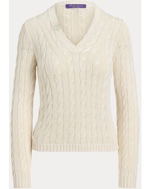 Ralph Lauren Jersey De Seda En Punto De Ochos - Neutro