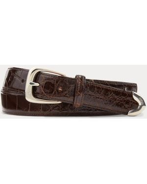 Ralph Lauren Buckle Alligator Belt - Brown