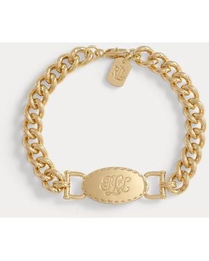 Ralph Lauren Vergulde Flexibele Armband Met Logo - Metallic