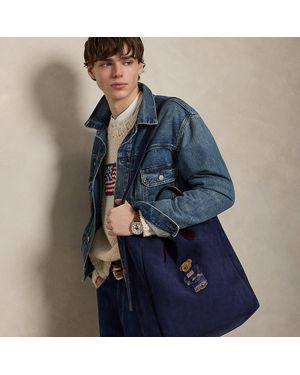Polo Ralph Lauren Polo Bear Roughout Suede Tote - Blue