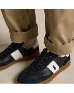 Polo Ralph Lauren Heritage Aera Leather-Suede Trainer - Blue