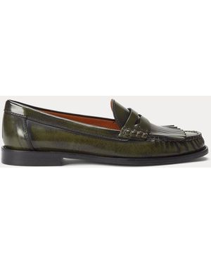 Polo Ralph Lauren Mocassini Ashtyn in vitello con frange - Verde