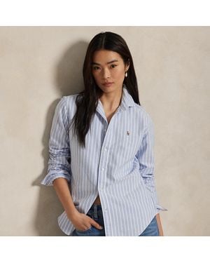 Polo Ralph Lauren Charlotte Stripe Long Sleeve Oxford Shirt - Blue