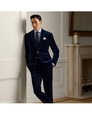 Ralph Lauren Gregory Hand-tailored Velvet Trouser - Blue