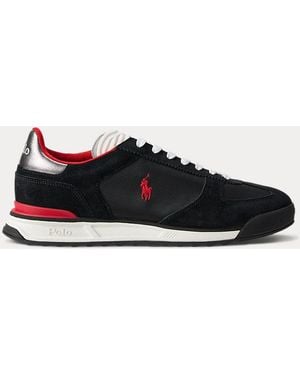 Ralph Lauren Sneaker Varick in camoscio e Oxford - Nero