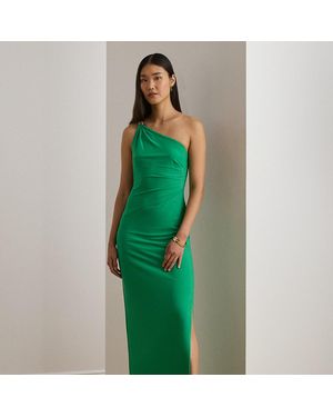 Ralph Lauren Jersey One-Shoulder Gown - Green
