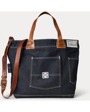 RRL Denim-Tragetasche Mit Lederbesatz - Schwarz