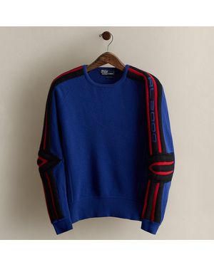 Ralph Lauren 1993 Striped Wool Sweater - Blue