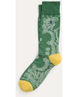 Ralph Lauren Bandanna-Motif Trouser Socks - Green