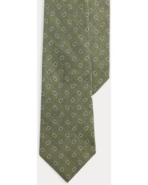 Polo Ralph Lauren Pine-Print Linen Tie - Green
