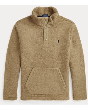 Polo Ralph Lauren Brushed Fleece Mockneck Pullover in Blue for Men Lyst UK