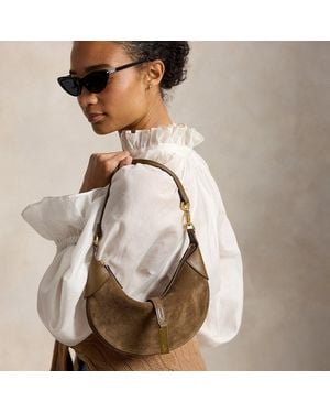 Ralph Lauren Polo Id Suede Mini Shoulder Bag - Brown