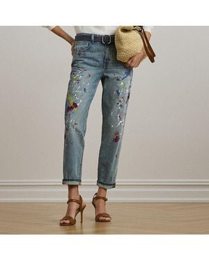 Ralph Lauren Jeans Tobilleros Boyfriend Tapered Fit - Azul