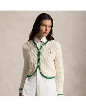 Ralph Lauren Cable-Knit Cropped Cardigan - Green