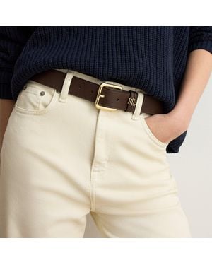 Ralph Lauren Logo-Keeper Leather Belt - Blue