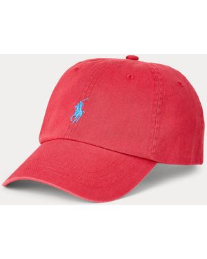 Ralph Lauren The Iconic Cotton Chino Ball Cap - Red