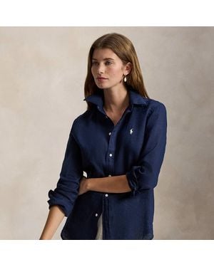 Polo Ralph Lauren Oversize Fit Linen Shirt - Blue