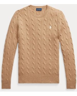 Polo Ralph Lauren Woll-Kaschmir-Pullover Mit Zopfmuster - Natur